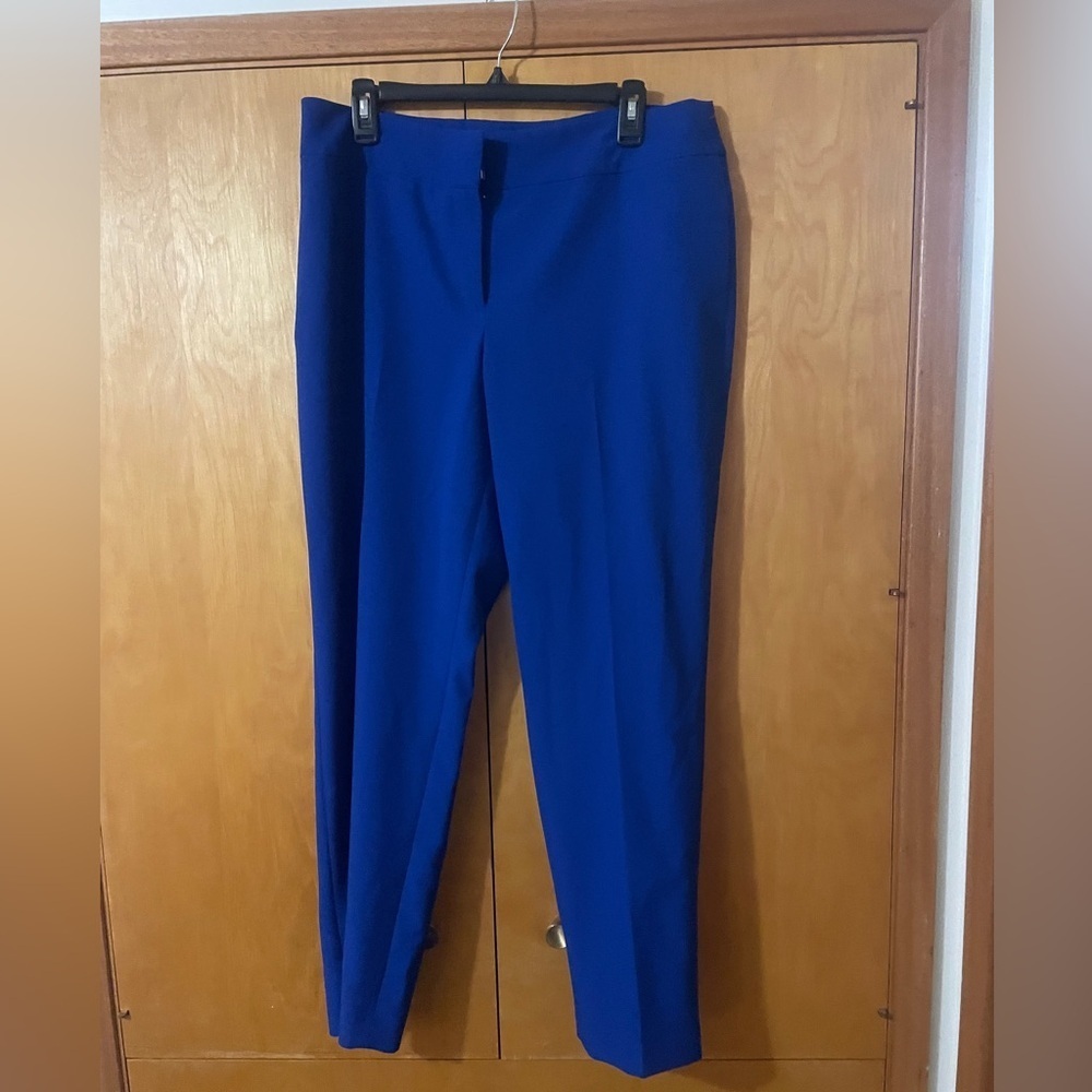 Vibrant Royal Blue Evan Piccone Size 12 Women's Professional Tailored Trousers - Picture 2 of 9